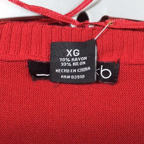 🍒 RXB Red Dolman Sleeve Long Rib Knit Cuffs Gold Buttons Soft Rayon Blend - Picture 4 of 7